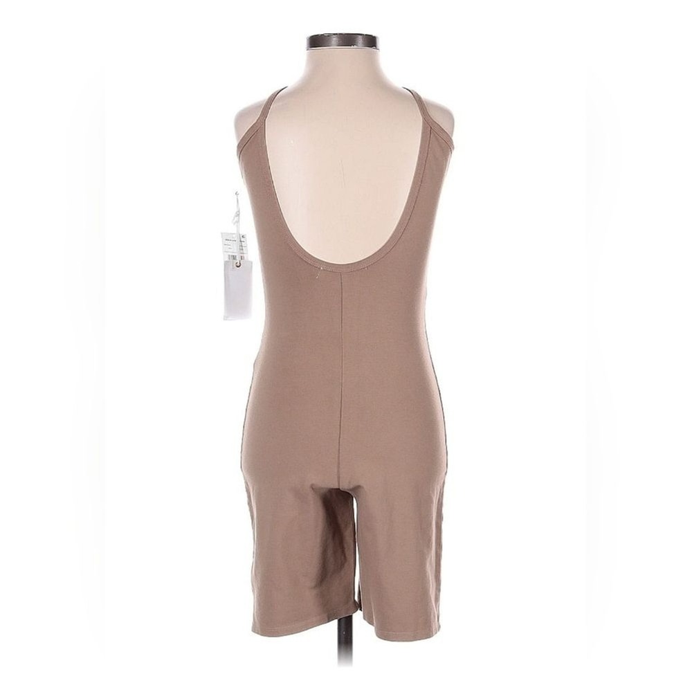 Good American NWT Jumpsuit Womens 1 Putty Strappy Scoop Back Romper Athleisure - Picture 2 of 8